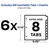 Avery Big Tab Extra-Wide Insertable Dividers for 3 Ring Binders, 8-Tab Set, Multicolor, 6 Sets (21211)