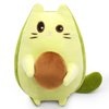 Leokawin Cat Stuffed Animal Avocado Pillow Plush, Cute Stuffed Avocado Cat Plush Toy, Kawaii Green Avocado Cat Plush Doll, Soft Green Cat Plush Pillow Gifts for Kids Boys and Girls