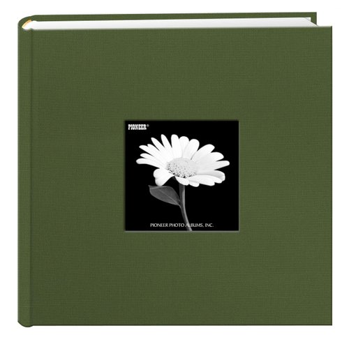 Fabric Frame Cover Photo Album 200 Pockets Hold 4x6 Photos, Herbal Green