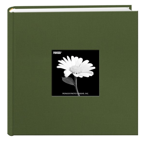 Fabric Frame Cover Photo Album 200 Pockets Hold 4x6 Photos, Herbal Green