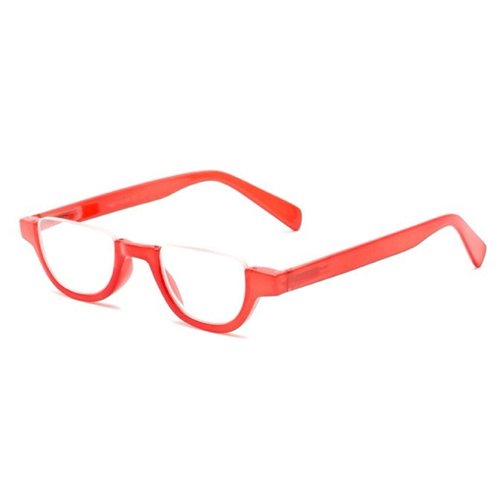 The Shay Colorful Semi-Rimless Half Reader Reading Glasses, 2.50 Red