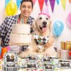 EUOYUFO 96PCS Dog Plates and Napkins Party Supplies Dachshund Birthday Party Decorations Weiner Dog Decor Lets Pawty Dog Themed Disposable Tableware Set Serve 24 Guests