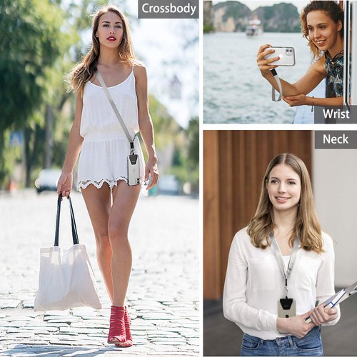 OUTXE Phone Lanyard - 4× Pads, 1× Adjustable Neck Strap, 1× Wrist Strap, Nylon, Compatible with All Smartphone