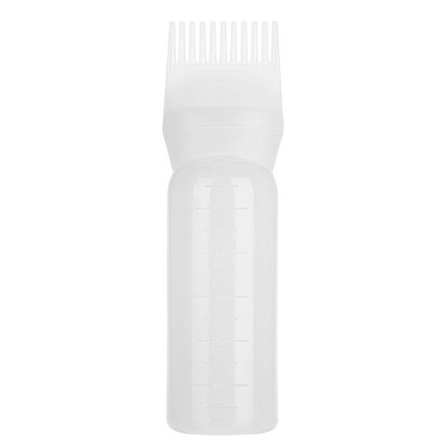 ZJchao Root Comb Applicator Bottle, 160ml Hair Dye Bottle with Graduated Scale, Profssional Brush Applicator Comb Hairdressing Coloring Styling Tool (White)