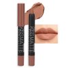 evpct DNM 1Pcs Light Nude Brown Matte Lipstick and Lip Crayon Liner Pencil Set for Women Lip Stain Long Lasting Waterproof labiales mate magicos 24 horas originales pintalabios permanente 24 horas 17