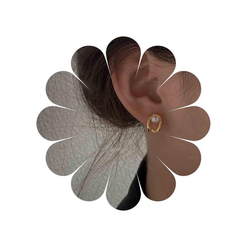 Allereyae Vintage Pearl Claw Earrings Pearl Claw Stud Earrings Gold Circle Earrings Minimal Pearl Earrings Jewelry for Women