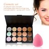 Concealer Palette, 15 Colors Makeup Palette Facial Camouflage Contour Palette with Sponge Puff Oval & Makeup Brush Beauty Make up Cream