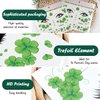 Ecuupas Clover Face Sticker St. Patrick’s Day Temporary Tattoos Sticker Shamrock Face Tattoos Sticker Festival Green Glitter Sticker Design Adult Face Eyes Accessories for St. Patrick’s Day Party (01)