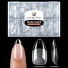 Luckyfairy Short Almond Fake Nails, 360pcs Soft Gel x Pre-Shaped Acrylic Nail Tips, Half Matte Full Cover Clear Gelly Press on Flase Nail Tips for Extension Nail Manicure Home DIY 12 Sizes Gelly Tips