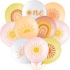Faccito 63 Pcs Sun First Birthday Party Balloons Boho Rainbow Sunrise Latex Balloons First Trip Around the Sun Party Decorations Half Sun Sunshine Balloons for Birthday Baby Shower Decoration Supplies