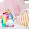VeewyRee Unicorn Piggy Bank Girls – Cute Rainbow Kids Piggy Bank for Girls, Personalized Unbreakable Resin Coin Money Bank for Kids with Stickers for Toddlers