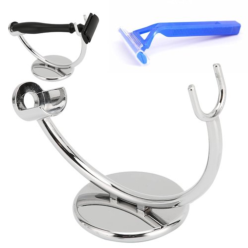 Straight Razor Stand, Stainless Steel Razor Stand, Curved Stainless Steel Stand Base and Polished Steel to Protect & Dry Razor, fits All Popular Brand Razors