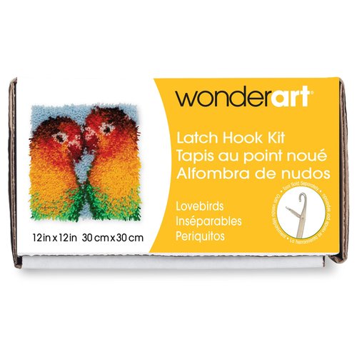 Wonderart Lovebirds Latch Hook Kit, 12" X 12" (426209)