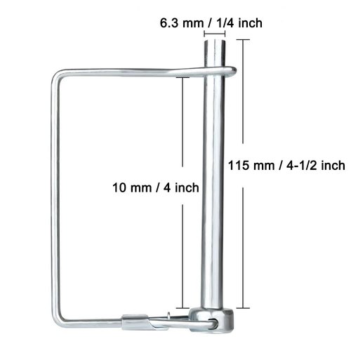 Comonc 15 PCS 1/4*4-1/2 Inch Trailer Pin Shaft Locking Pin Safety Coupler Pin 1/4 Hitch pin Wire Lock Pin 1/4" x 4-1/2" for PTO,Farm,Lawn,Hitches,and Garden