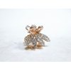 Small mini rose gold butterfly leaf hair claw clip with crystals