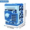 Cargooy Mini ATM Piggy Bank ATM Machine Best Gift for Kids,Electronic Code Piggy Bank Money Counter Safe Box Coin Bank for Boys Girls Password Lock Case (Camouflage Blue)