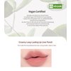 Heart Percent Dote On Mood Lip Pencil, Long-Lasting Creamy Lip Crayon Smooth Color Liner Retractable Lipstick Pencil 0.8g, #06. Rose Beige