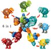 KaxiNeu 6 in 1 STEM Dinosaur Robots Transformed Toys Set,Toddler Toys for Kids Boys Ages 6 7 8 9 10+,Dinosaur Toys Christmas Birthday Gifts