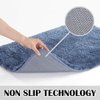 Suchtale Non Slip Bath Mat (16 x 24, Blue) Water Absorbent Soft Microfiber Rug Machine Washable Thick Plush Shaggy Bath Rug for Bathroom, Shower