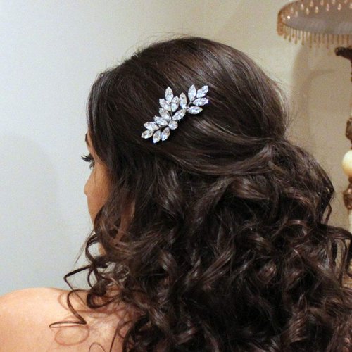 JAKAWIN Bride Crystal Wedding Hair Piece Rhinestone Hair Comb Bridal Hair Accessories for Women HC047 (Silver)