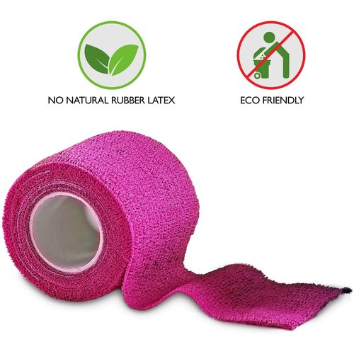 MEDca Self Adherent Cohesive Wrap Bandages 2 Inches X 5 Yards 12 Count with Strong Elastic and Colorful First Aid Tape for Sprain Swelling and Sorenes (Rainbow Color)