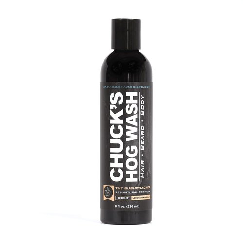 Chuck's Hog Wash - All Natural Beard and Body Wash - The Bushwhacker Scent, 8 oz - Leaves Your Beard Softer Than its Ever Been and is Suitable for Daily Use