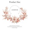 CASDRE Flower Bride Wedding Headpiece Crystal Bridal Hair Accessories Pearl Headband for Women and Girls (C Rose Gold)