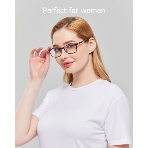 ANRRI Blue Light Blocking Glasses Anti Eyestrain UV Filter Computer Game Eyeglasses Lightweight Tortoise Frame