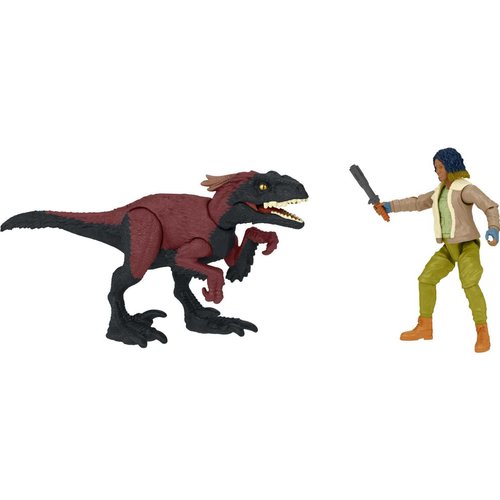 Jurassic World Dominion Kayla Watts and Pyroraptor Human and Dino Pack with 2 Action Figures and Accessory, Toy Gift Set and Collectible