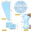 my novel things Hair towel wrap for women, Shower cap reusable waterproof, Shower cap and Hair Towel set, Come with a spa headband and wristbands Soft and Breathable for Long Thick Hair-Blue