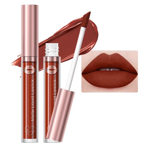 JUAAZIN Rose Purple Matte Liquid Lipstick, With Highly Pigmented and Rich Colors Lip Gloss, Long-Lasting Wear Non-Stick Cup Not Fade Waterproof Lipstick Makeup for Women(Rose Purple 17#)