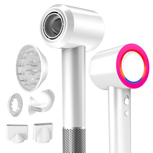 Hair Dryer, Blow Dryer with Diffuser,1600W High Speed Drying Low Noise Hair Ionic Hairdryer for W...