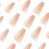 RikView Coffin Press on Nails Long Fake Nails Nude Nails for Women Full Cover Nails 24 PCs/Set