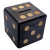 Puzzle Box Enigma Dice Cube - Money and Gift Holder in a Wooden Magic Trick Lock with Hidden Compartment Piggy Bank Brain Teaser Game (Black)