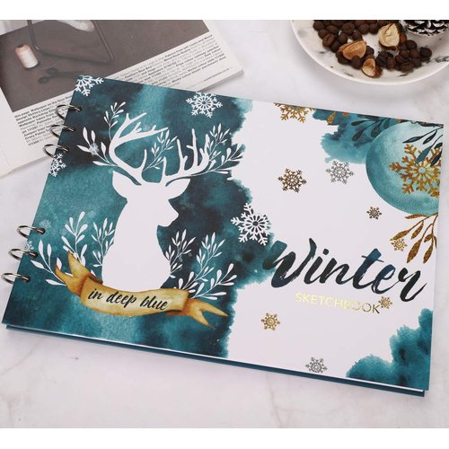 A4 Watercolor Sketchbook 50 Sheet Hardcover Drawing Spiral Notebook Colored Pencil Artist Loose-Leaf Doodle Blank Painting Paper