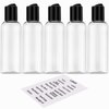 DNSEN 5 Pack 3.4 oz Travel Bottles for Toiletries TSA Approved Leakproof Plastic Empty Travel Size Bottles Containers with Labels