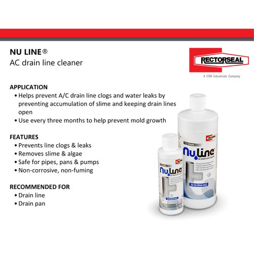 FAST SHIPPING! (4)-Pack NuLine HVAC Condensate Nu-Line Drain Cleaner , 8 ounce