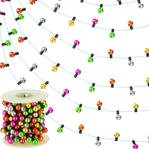 Dollhouse Miniature Fake Light String Dollhouse Christmas Decoration Colorful String Lights Model Doll House Miniature Furniture Accessories for Dollhouse Decor (Round Style, 197 Inch)