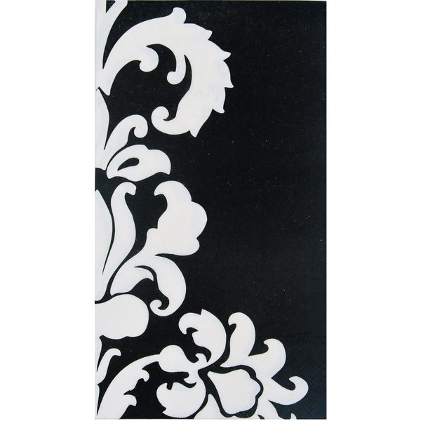 100Count 3-Ply Super Stick Guest Napkin Bathroom Napkin Hand Towels Paper Disposable Decorative Personalized Dinner Luncheon 8"*4” Black Flower