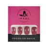 iMABC Glossy Finished Dark Rose Pink Press On Nails Medium Length Squoval Women Girls Nail Art Tips Salon DIY Manicure Reusable Fake Nails for Daily Office Home