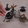 ManChDa Mini D&D Dice Set DND Pocket Shell 7PCS Micro Polyhedral Dice Set Metal Dice Dungeons and Dragons Gifts Accessories Black