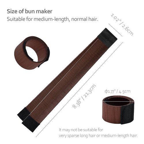 LIDESHUE 4 Pcs Hair Bun Maker, Hair Bun Maker For Women and Kids, Ballet Bun Maker-Easy Bun Hair Tool-Shaper Bun Hair Tool (Black+Dark Brown+Light Brown+Blonde)