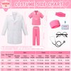 Doctor Costume for Kids - 8pcs Kids Scrubs with Lab Coat Dress Up Set, Halloween Costumes for Girls Boys, Toddler Halloween Costume Pretend Play Kit, Kids Dress Up Clothes Costume for Girls 3-10