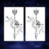 Oottati 2 Sheets Waterproof Small Cute Fake Hand Neck Arm Temporary Tattoos Stickers Arrow Line Compass