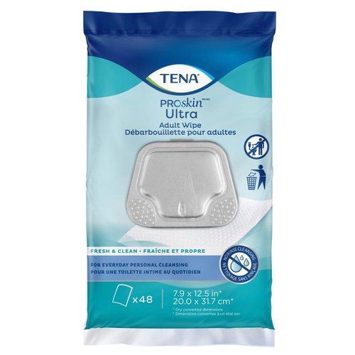 Tena ProSkin Ultra Adult Wipes, 48 ct ( Pack of 2)