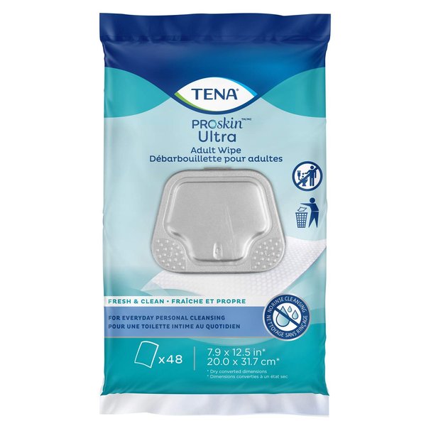 Tena ProSkin Ultra Adult Wipes, 48 ct ( Pack of 2)