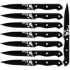 Stapava Steak Knives Set of 8, Stainless Steel Steak Knife Set Black, Sharp Serrated Dinner Knives Matte with Laser Pattern for Kitchen Restaurant Picnic Barbecue, Dishwasher Safe