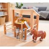 HABA Little Friends Petting Zoo - Wooden Stable with 3 Exclusive Farm Animal Figures