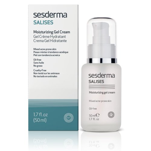 Sesderma SALISES Moisturizing Gel Cream | Acne Treatment | Oily Skin | Acne prone Skin types, 1.7 Fl Oz (Pack of 1)