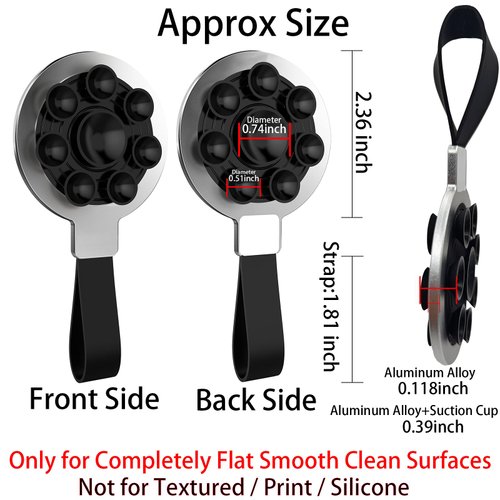 Bstsilver Silicone Phone Grip, Double Sided Suction Cup Cellphone Case Mount for iPhone Universal Smartphone, Hands-Free Mobile Mirror Holder for Selfies Videos Tiktok Influencer Gym Shower Kitchen